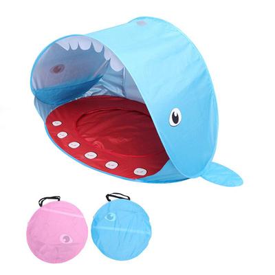 Tienda de campaña para niños con forma de tiburón, tienda de playa Wigwam para niños, refugio solar con protección UV, toldo impermeable