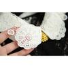 Summer Women Lace Hollow Out Peter Pan Collar Single-breasted Party Dresses Short Sleeve Female Robes with Belts