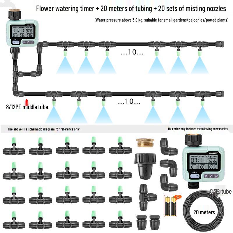 Smart Garden Sprinkler: Timed Irrigation System with Large Screen Controller for Automatic Flower Watering