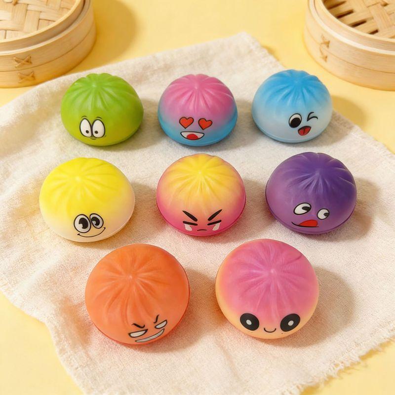 Toys Design Toys Colorful Dumpling Kneading Toy Dumpling Squishy Gifts Slow Rebound Toy Steamed Bun Steamer Stress Relief Fidget