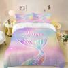 Customization Mermaid Princess Duvet Cover Set Bedding Universal,  Cute Printed Cartoon Quilt Cover Comforter Sets Home