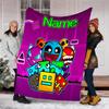 Personalized Custom Name Blanket - Geometry Dash Print Design,Blanket for Sofa,Bed,Travel,Camping - Soft and Warm, Great Gift