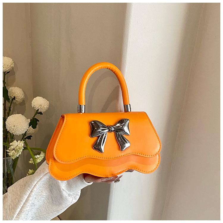 Fashionable Bowknot Small Square Tote Bag For Women Cute Shoulder Crossbody Purse