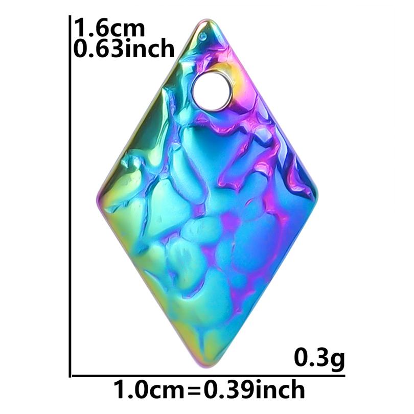 

Personality Rainbow Irregular Round Heart Oval Stainless Steel Charm For Jewelry Making Bulk Supplies DIY Simple Earring Pendant