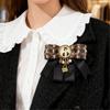 Lightweight Alloy Ribbon Brooch Pin Bowtie Vintage British Charm Corsage Pin For Outerwear Travel Outfits
