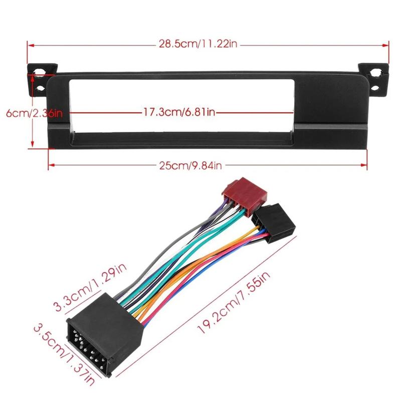 1 Din Radio Fascia Adaptor Panel W/Wiring Harness For BMW 3 Series E46 1998-2005 Audio Fitting Adaptor Dash Trim