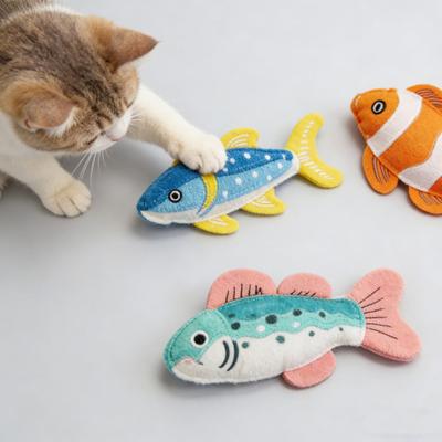 Filzfisch Katzenspielzeug mit Katzenminze Bissfest Fischform Kätzchen Zahnen Langeweile Linderung Spielzeug Indoor-Katzen Zähneputzen Interaktives Spielzeug