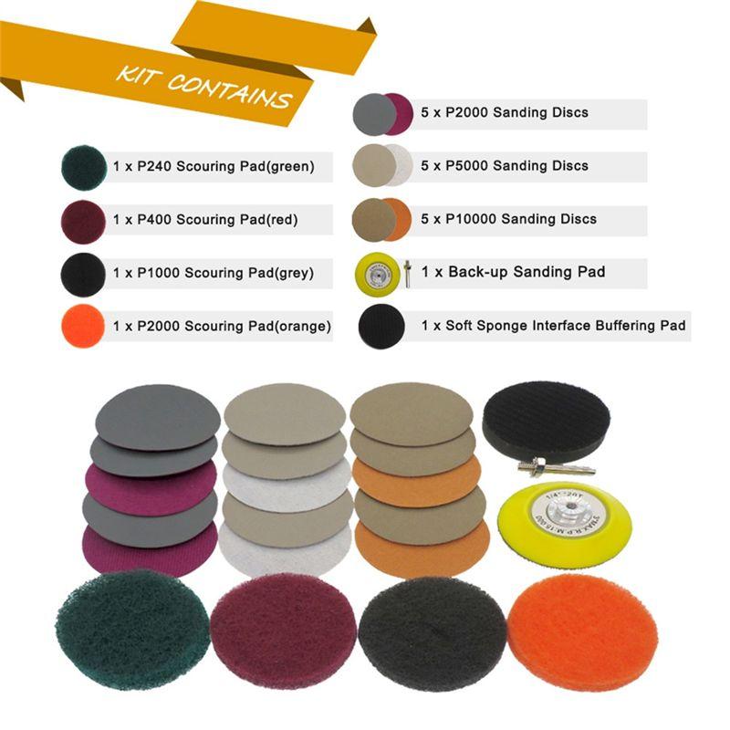 Feb.3-Inch Car Headlight Renovation And Repair Tools Flocking Sandpaper Polishing Car Light Repair Coating
