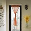 Punch-free Partition Curtain Striped Cotton and Linen Fabric Hanging Curtain Household Door Curtain Kitchen Coffee Half Curtain