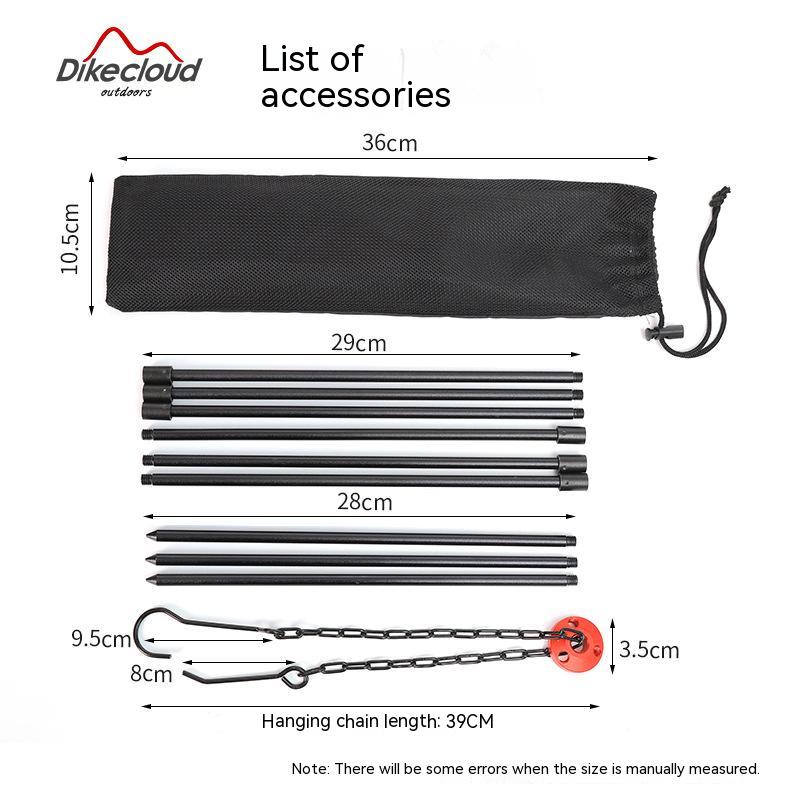Aluminum Alloy Outdoor Bonfire Stand Tripod 3 Sections Camping Supplies Portable Hanging Pot Picnic Barbecue Bracket