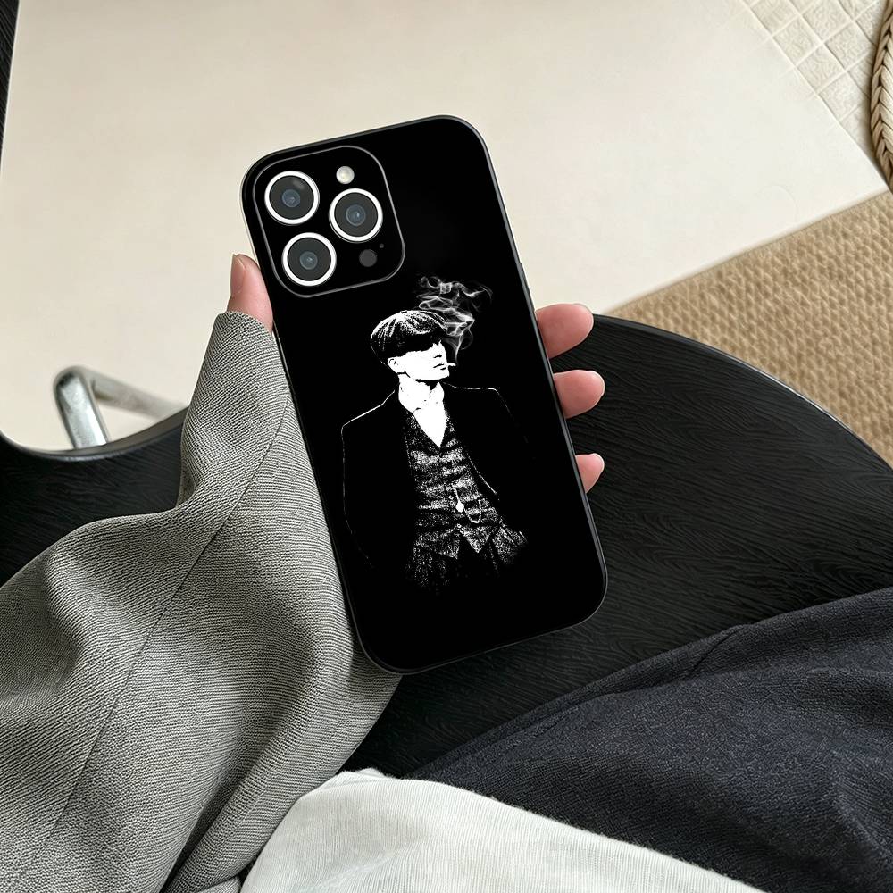 T-Peaky Blinders Cool  Phone Case For iPhone 17,16,15,14,13,12,11 Plus,Pro Max,XS,Soft Silicone Black Cover