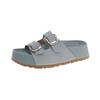 European matte leather one-word belt buckle platform muffin open-toed sandals, beach slippers, Boken women's shoes