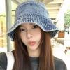 New Washed and Old Retro Denim Basin Hat Children Plain Face Cover Face Small Bucket Hat Male Trend