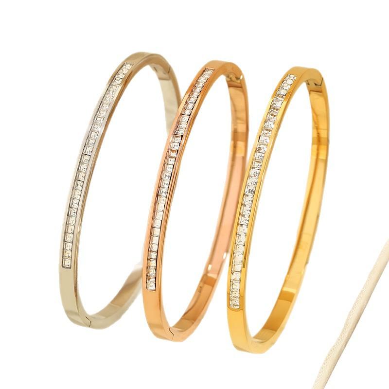 Titanium Steel Bracelet - Fashionable and Versatile for Women, Full of Diamonds, Stainless Steel Bracelet, Unique Handcrafted Bracelet