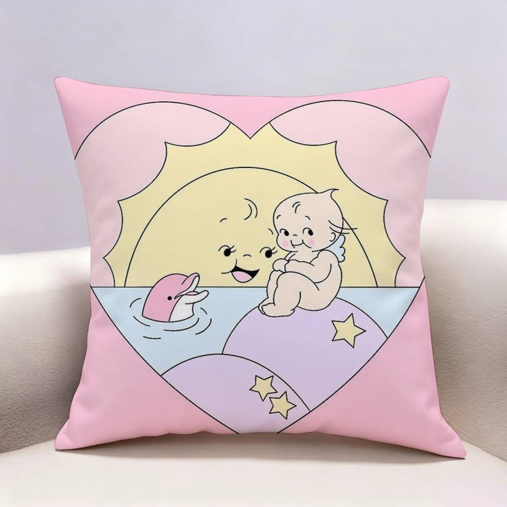 Cartoon KKewpie Doublesided print Pillow Case for Sofa Living Room Home office Decor Protective Cover