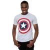 Marvel Mens Captain America Distressed Shield T-Shirt