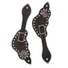 1Pair Spur Strap Leather Rhinestone Western Vintage Style Horse Riding Protective Equipment for