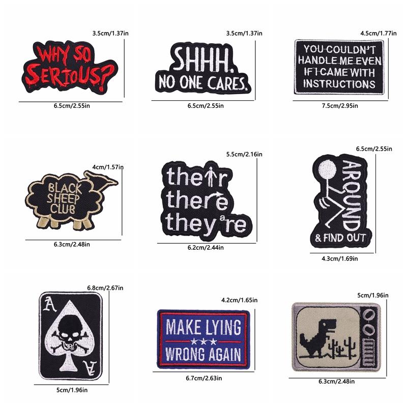 5pcs /Lots Letter Slogan Patch Letter Embroidered Patches Jackets Hats Sew Badges Patch Iron On Patches For Backpack Diy Stickers