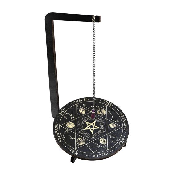 Drewniany Stojak Ekspozycyjny na Wahadło Wieszak na Wahadło Kryształowe Tablica Ołtarzowa do Wahadła Ozdoba Wiedźmy