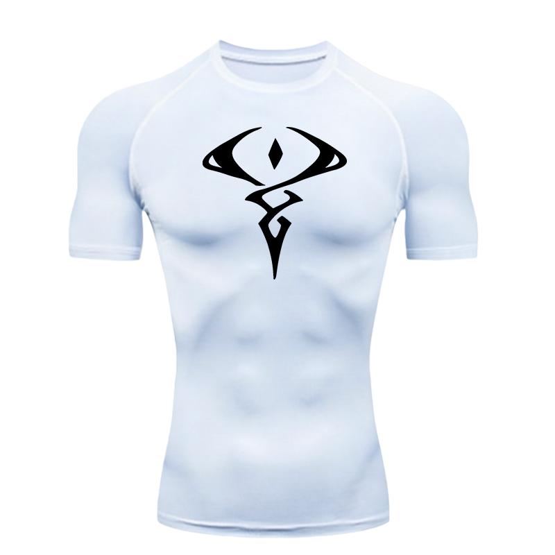 Men's Sports T-shirt Training Fitness Quick-Dry Compression Workout Gym Athletic Tees Gym Jogging Sportswear Training Elastic Breathable Slim Fit