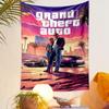 GTA Vice City Couple Guns Cars Purple Pink Gamers Decorative Wall Tapestry for Bohemian Home Wall