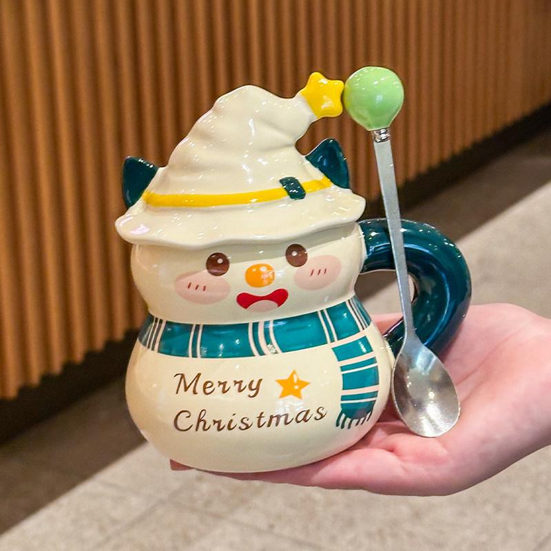 Cute Snowman Ceramic Mug - Christmas Gift for Best Friend, Mom, or Wife Standard
