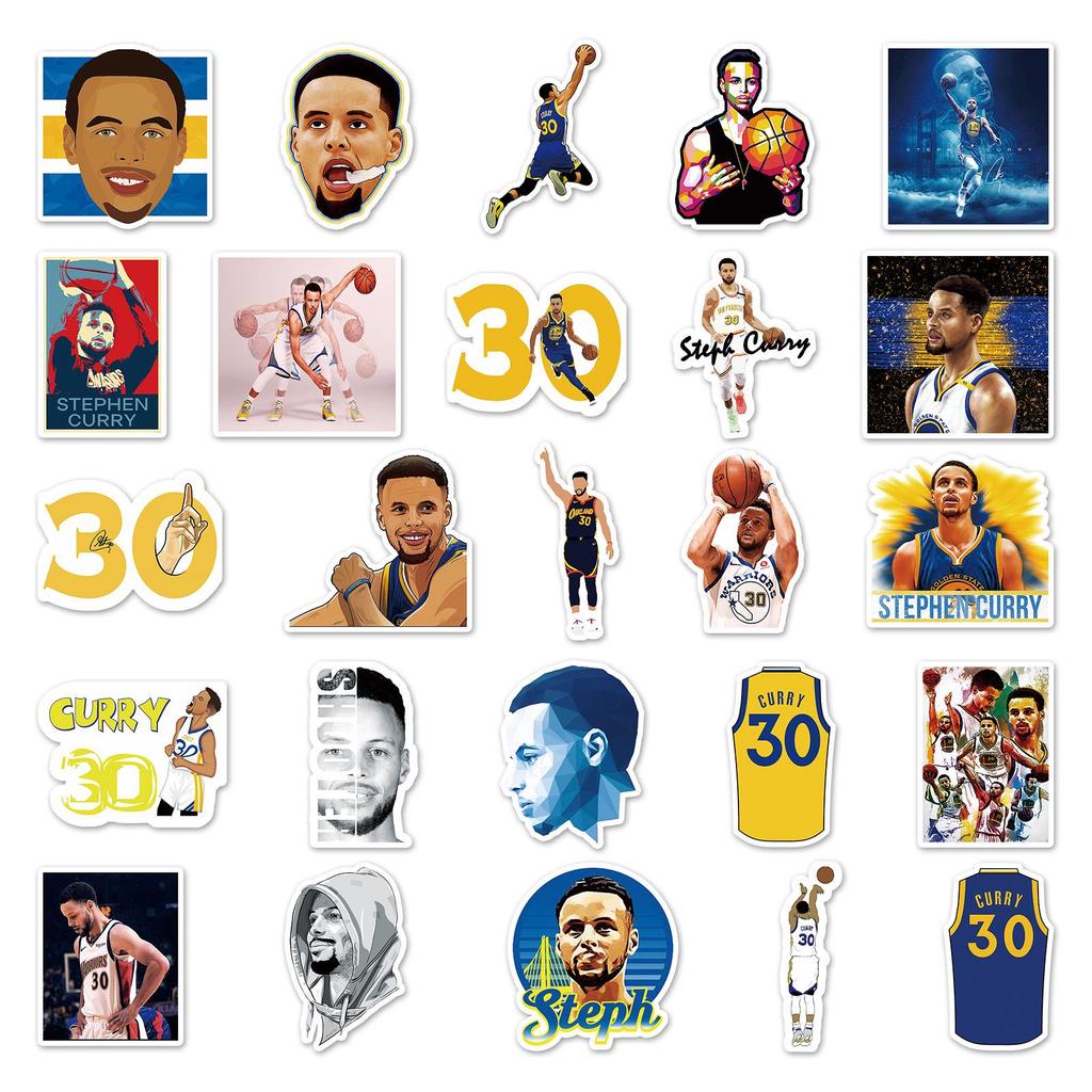 50 Stück Curry Basketball Superstar Graffiti Aufkleber für Koffer, Roller, Computer, Tablet, Cartoon Dekor.