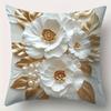 Pearl Gold Leaf Floral Pattern Home Decor Pillowcase Living Room Sofa Polyester Cushion Cover With Zipper