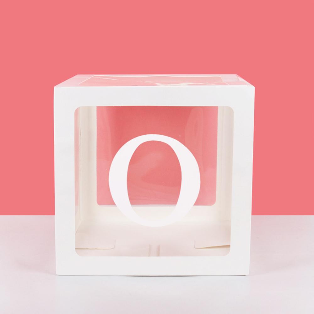 Runtow 1pc 25cm Transparent Letter Box ,Birthday Wedding Custom Name Balloon Box ,1st Birthday Party Decorations, Baby Shower