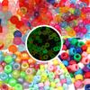 200pcs Transparent Colorful Pony Beads Big Hole Acrylic Beads Loose Spacer Beads For Jewelry Making DIY Accessories Wholesale