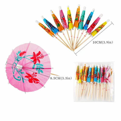 220-Piece Toothpick Umbrella Picks, Cocktail Picks, Mini Parasols, Party Straws, Fruit Picks, Perfect for Bars, Restaurants, Events, and Party Supplie
