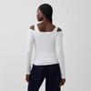 GAP Women's Cotton Modal Blend Off-Shoulder Long Sleeve Top