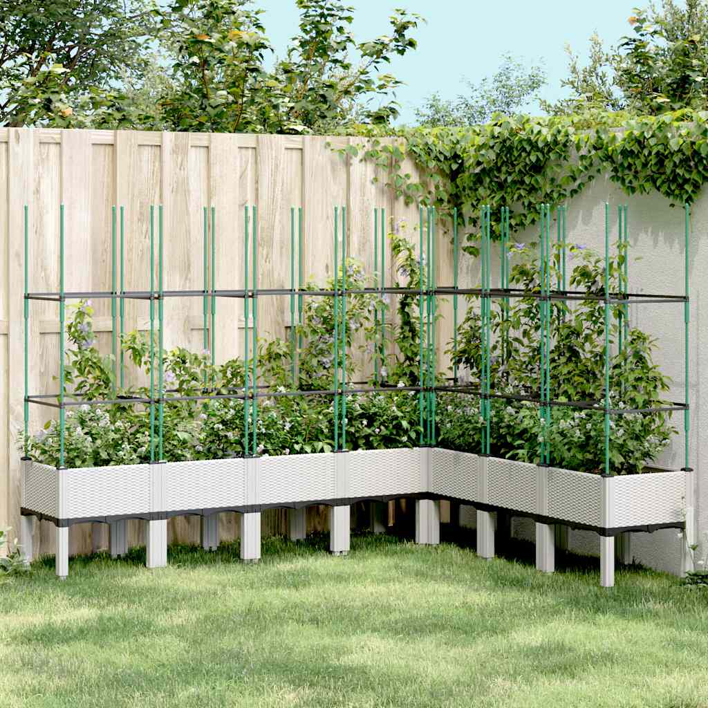 Planter with Trellis White 200 x 160 x 142.5 cm PP