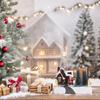Resin Christmas Village Lighted Music Box Glowing House Ornament Xmas Table Centerpiece Holiday Decor Resin Table Decoration