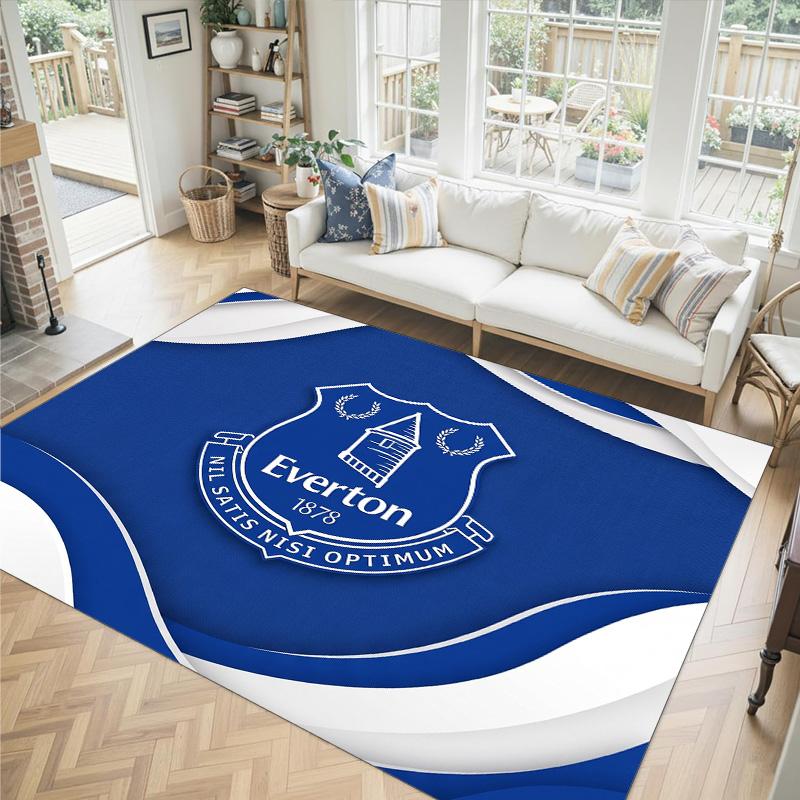 Everton Football Design Crystal Velvet Carpet Cozy Non?Slip Printed Rug For Bedroom Living Room Entrance