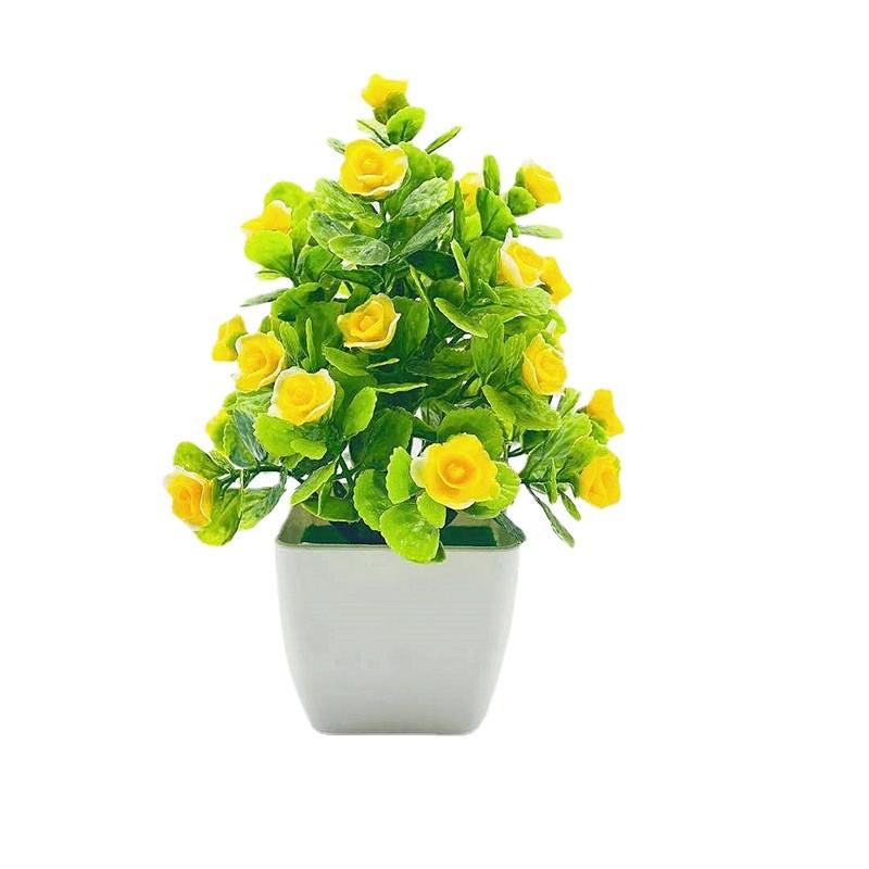 Simulate Five Twenty Roses Fake Flowers Potted Green Plants Indoor Decoration