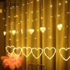 Led srdce Závěs Řetězová světla Vánoční girlanda Pohádková světla 8 režimů Valentine Party Domů Svatba Svatba Novoroční dekorace
