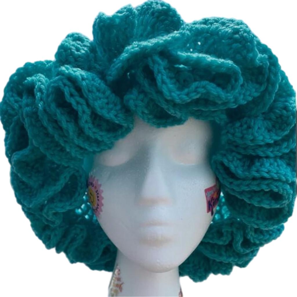 Handmade Crochet Bucket Hat for Woman Teen Outdoor Commute Fisherman Hat Ruffled Brim Winter Windproof Carnival Hat