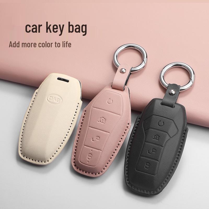 Car Key Case for BYD Models: Han, Dolphin, Seagull, Song Plus DMI, Yuan Plus, Tang, Song Pro, Qin - Full Protective Cover.