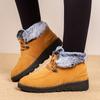 Flat Snow Boots Female 2025 Fall and Winter New Big Yards Plus Round Head Lace-up Velvet Thickened Boots