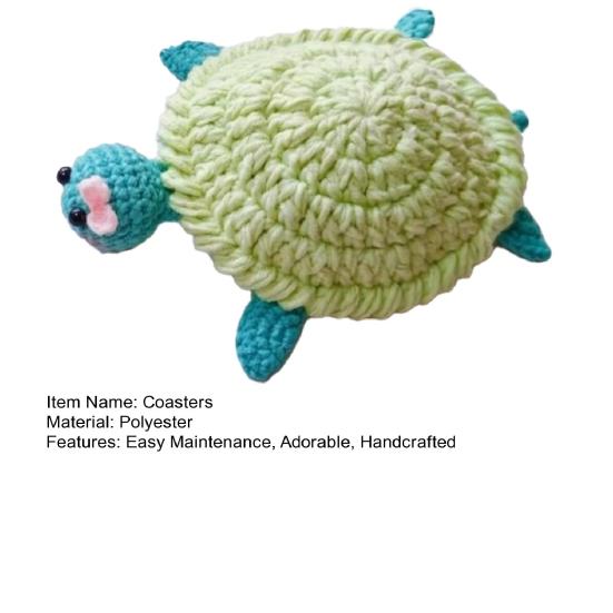 Crochet Coaster Frog Squid Turtle Insulating Coffee Mats Animal Pattern Drink Coasters Novelty Gift for Home Party Office