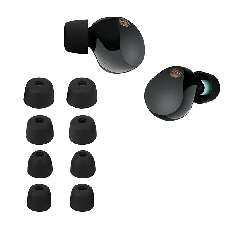 

kwmobile 8x ear tips Sony WF-1000XM5 / Compatible with WF-1000XM4 earpiece - for replacement 4 sizes set silicon earphone cap