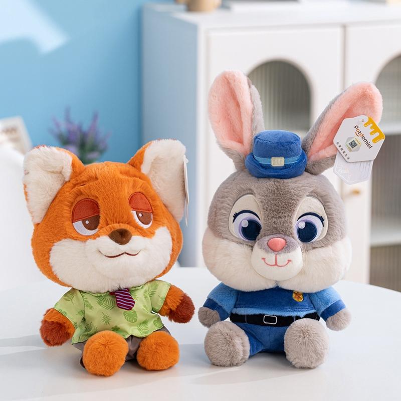 Judy And Nick Soft Plush Dolls Fox Rabbit Plush Toys Gift for Girls Sloth Lightning McQueen Room Decor Plushie