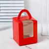 50pcs Portable Cupcake Box With Handle Clear Window Muffin Box Disposable With Inner Tray Pastry Box Dessert Display