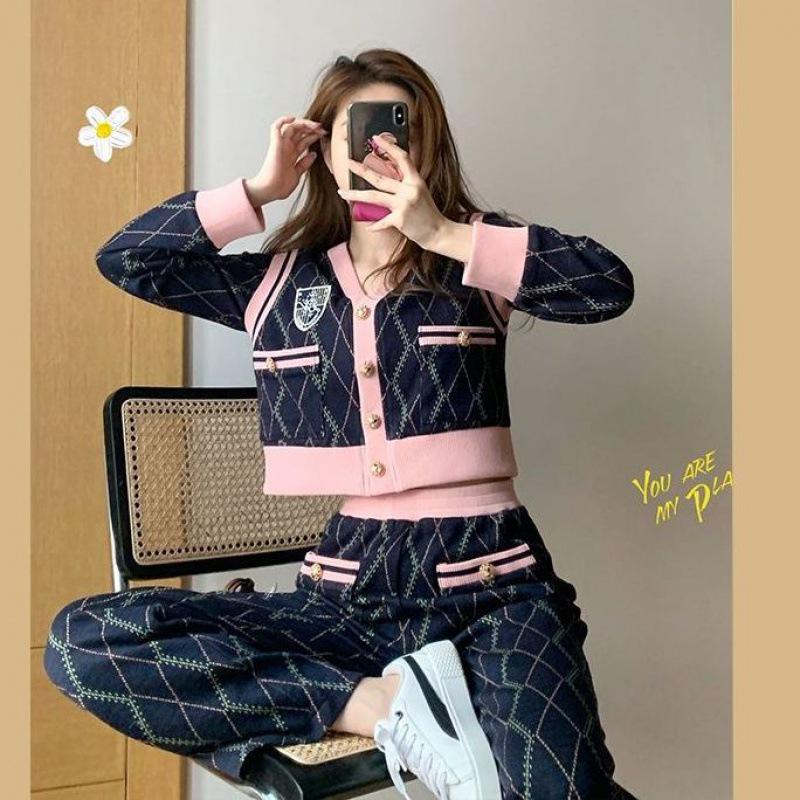 Spring 2022 French Chic Women s Knitted Two-Piece Set Medium
