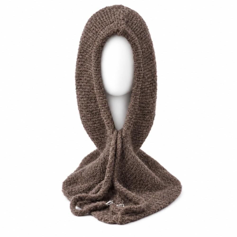 Thick Yarn Winter Balaclava Hat Ear Protection Integrated Scarf Cap Cute Knit Hood  Skiing Trip