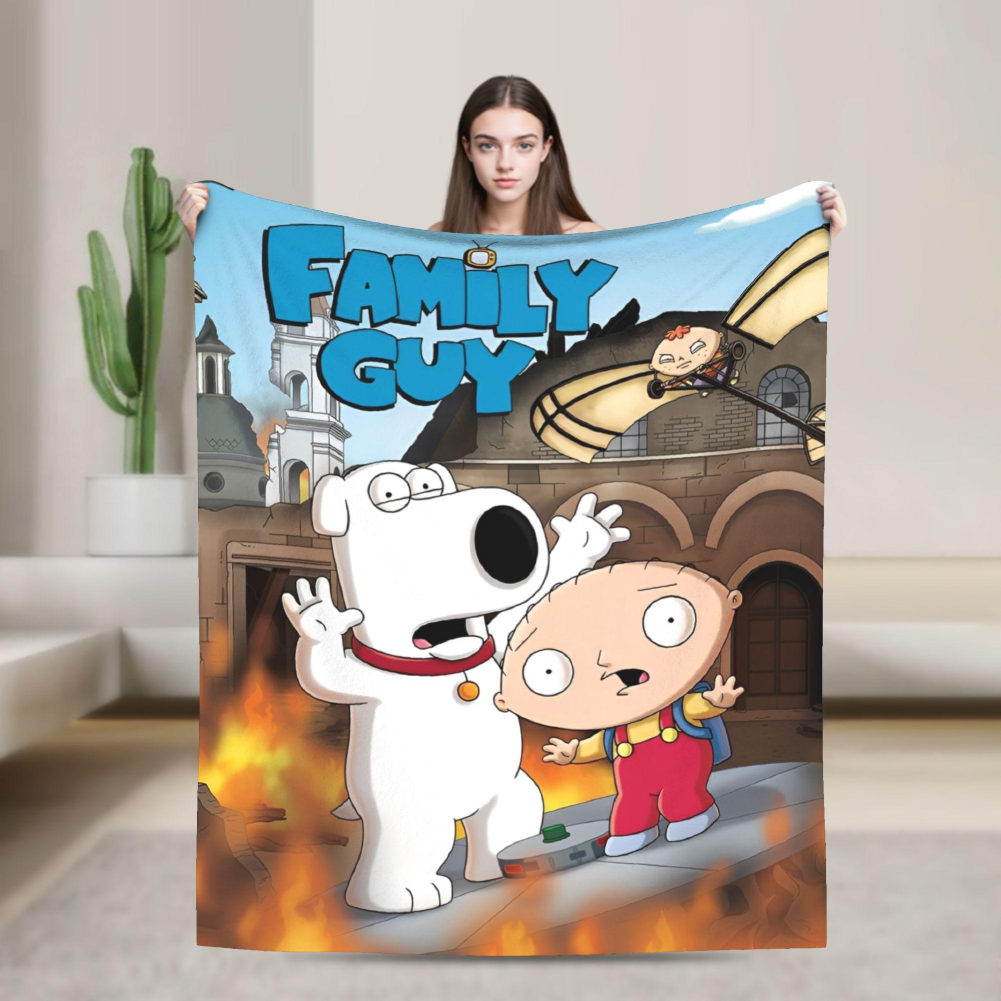 

Families Cartoon Peter Griffin Guys Flannel Throw Blanket Funny TV for Bed Knitted Blanket Car Super Soft Multifunction 50x60in