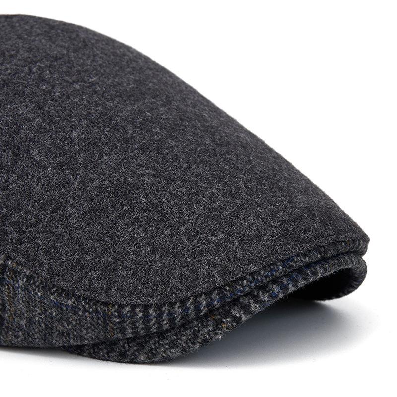 Beret Autumn Winter Wool Men's Velvet Warm Forward Cap Vintage Newsboy Cap