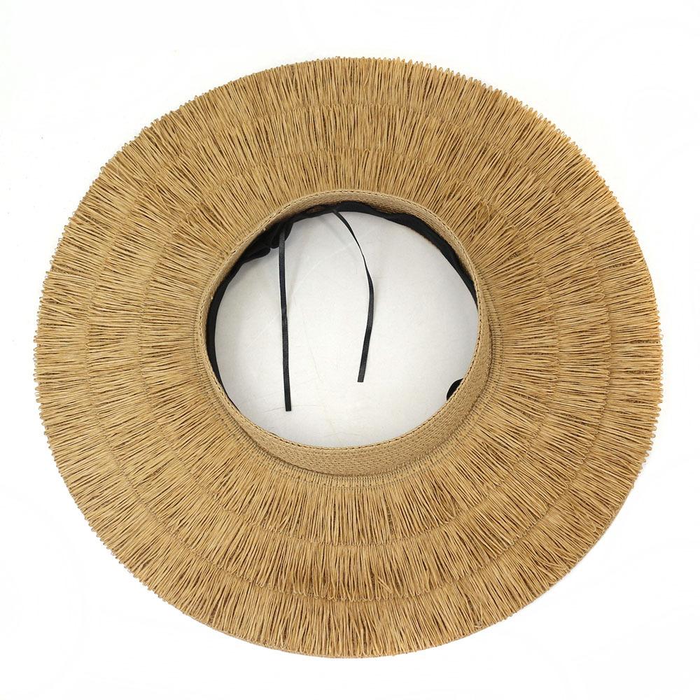 Designer Empty Top Hat For Woman Big Brim Straw Hat 3-Layer Fringed Edge Fashion Retro Outdoor Vacation Beach Sun Hat