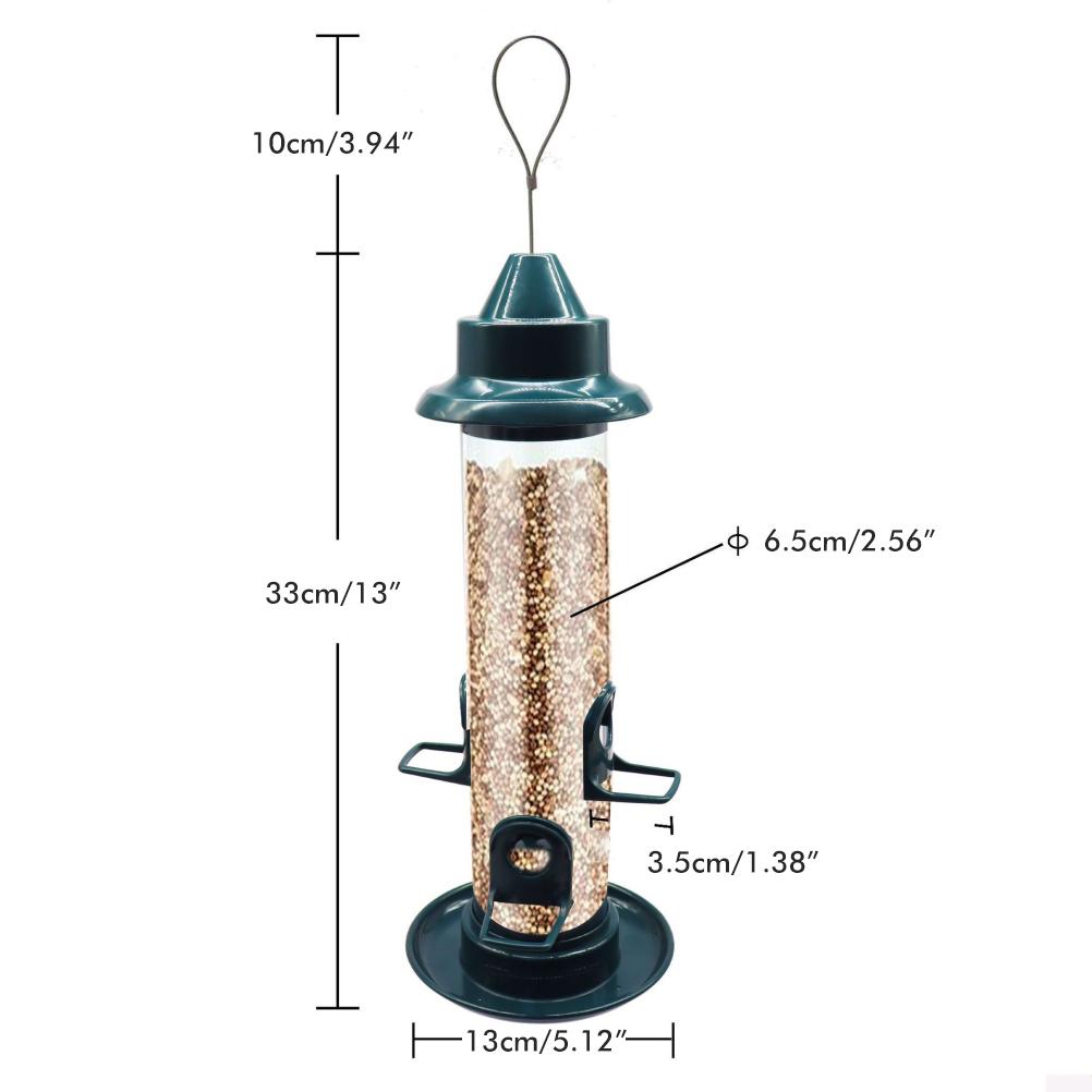 Hanging Bird Feeder 4 Ports Bird Feeders Plastic Tube Bird Feeding Station Bird Feeders for